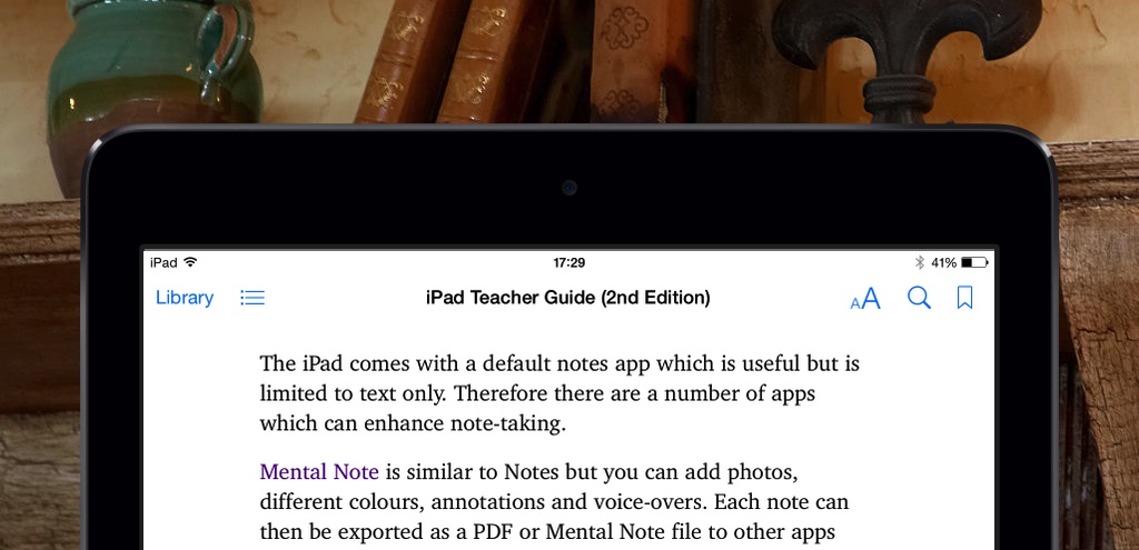 Mental Note appears in UK iPad Teacher Guide